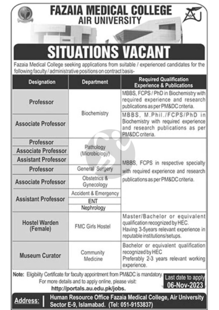 air university islamabad jobs